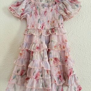 Floral Ruffled Kids Dress
